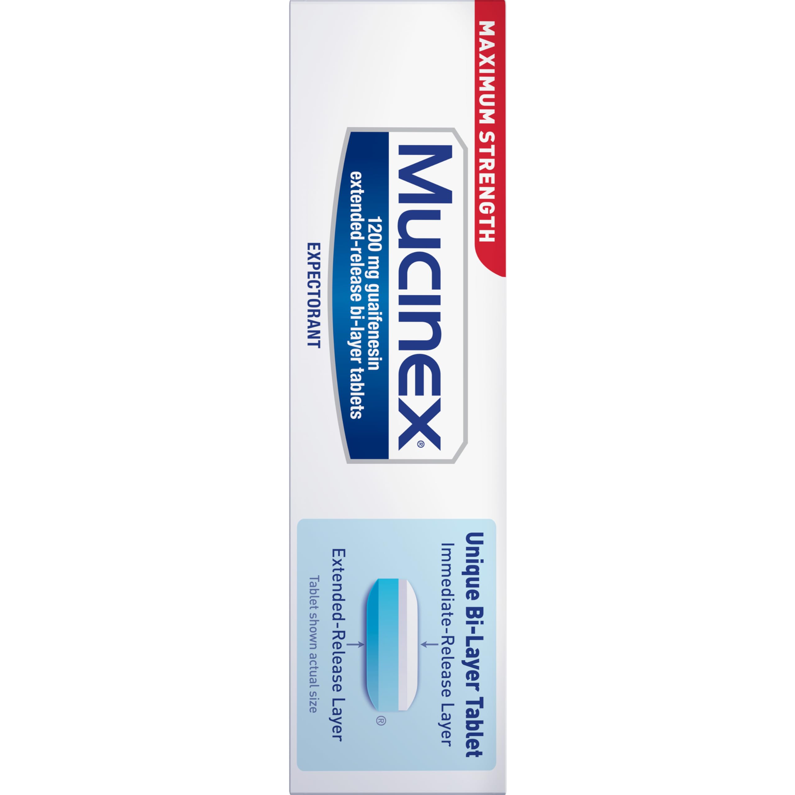 Mucinex 12 Hour Maximum Strength 1200 mg Guaifenesin Extended-Release Tablets for Excess Mucus Relief, Expectorant Aids Excess Mucus Removal, Chest Congestion Relief, 42 Tablets - Image 4