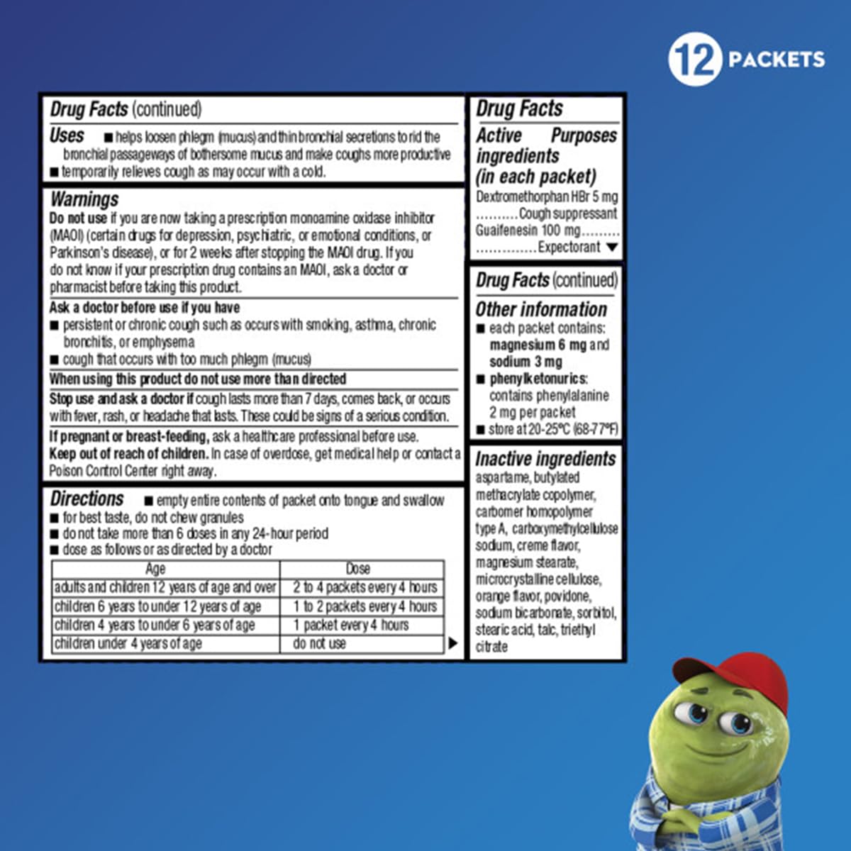 Mucinex Children's Chest Congestion Expectorant and Cough Suppressant Mini-Melts, Orange Cream (Packaging May Vary) (Pack of 4) - Image 6