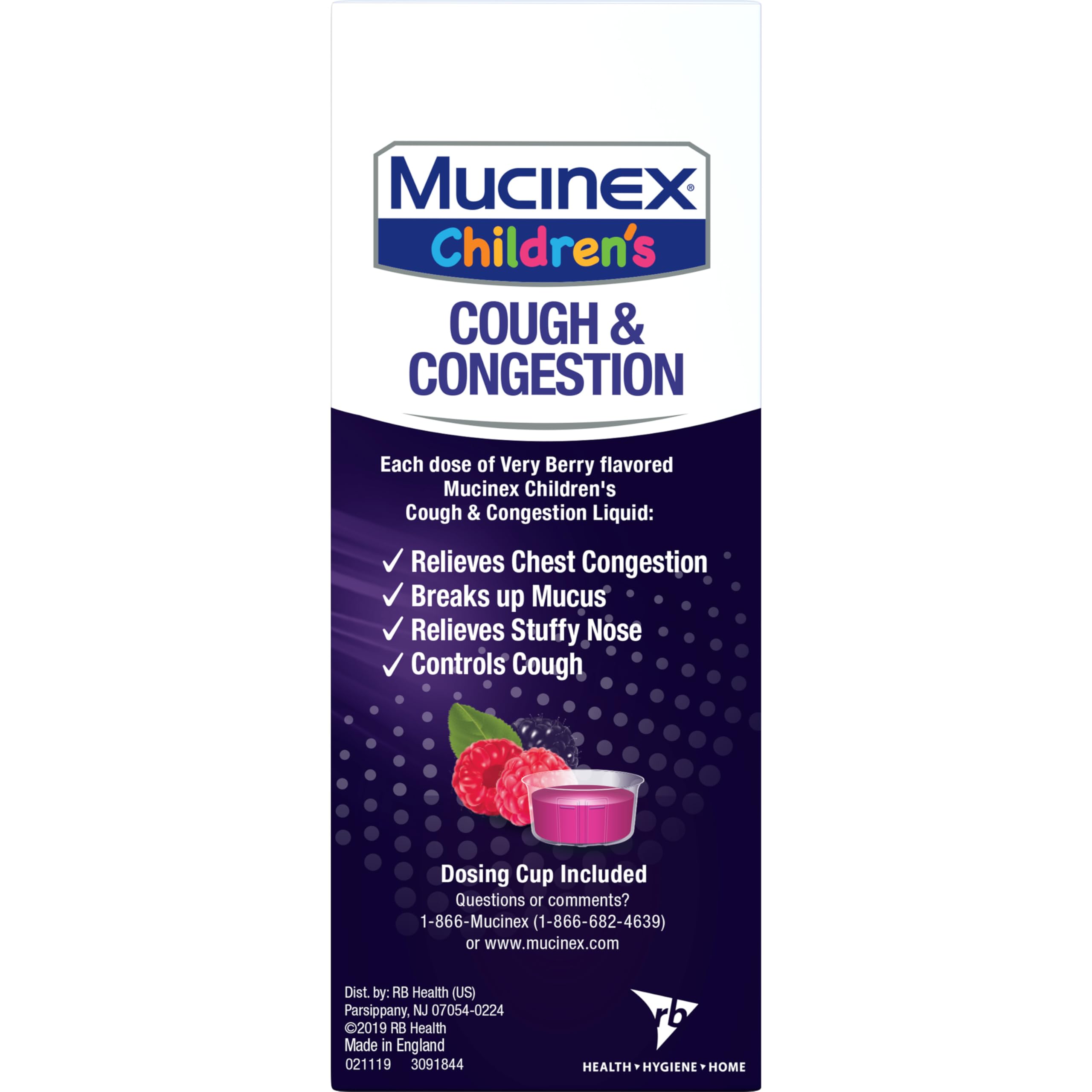Mucinex Children’s Cough & Congestion, Multi-Symptom Relief, Cough Suppressant, Expectorant, Nasal Decongestant, Very Berry Flavor, 6.8 FL OZ - Image 17