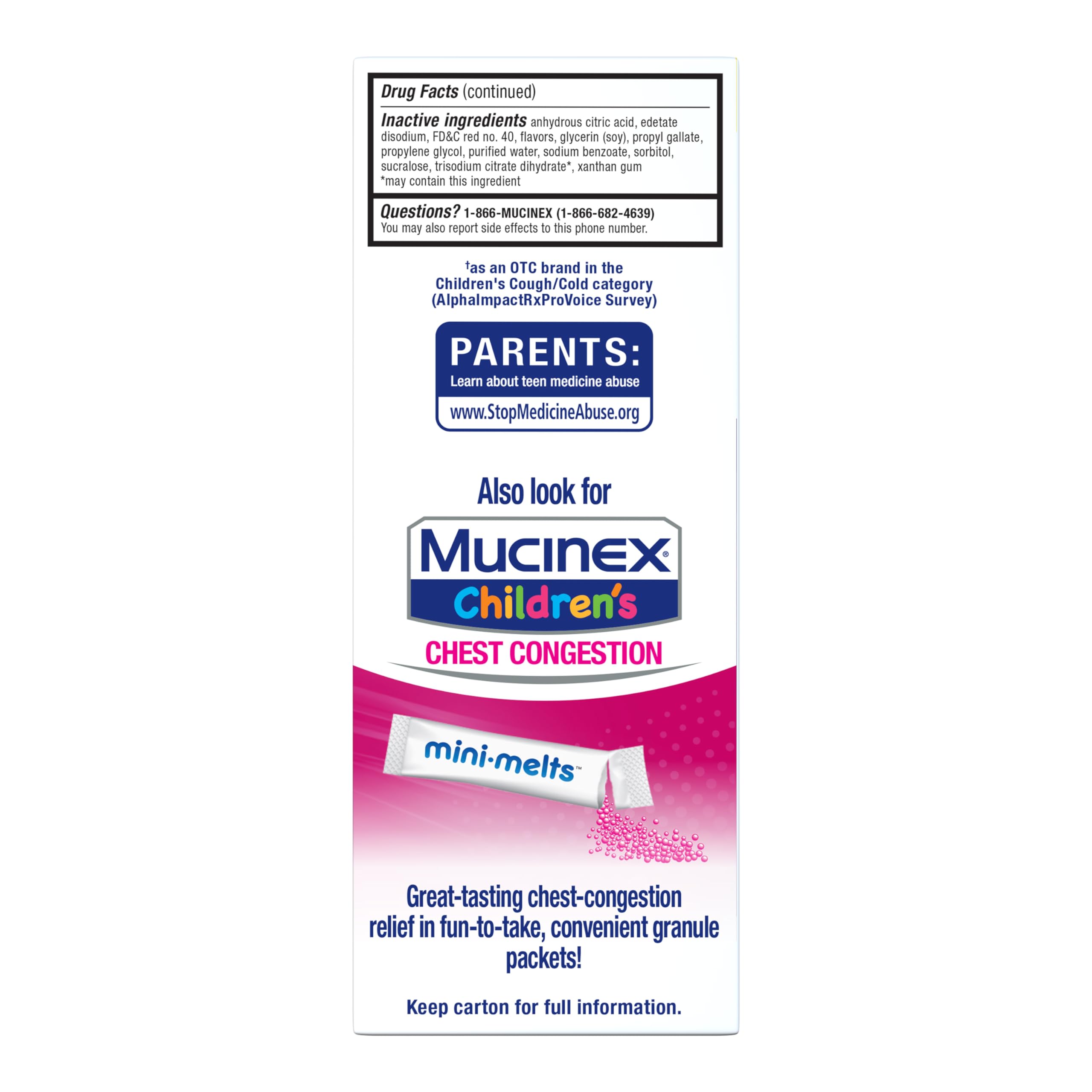 Mucinex Children’s Cough & Congestion, Multi-Symptom Relief, Cough Suppressant, Expectorant, Nasal Decongestant, Very Berry Flavor, 6.8 FL OZ - Image 8