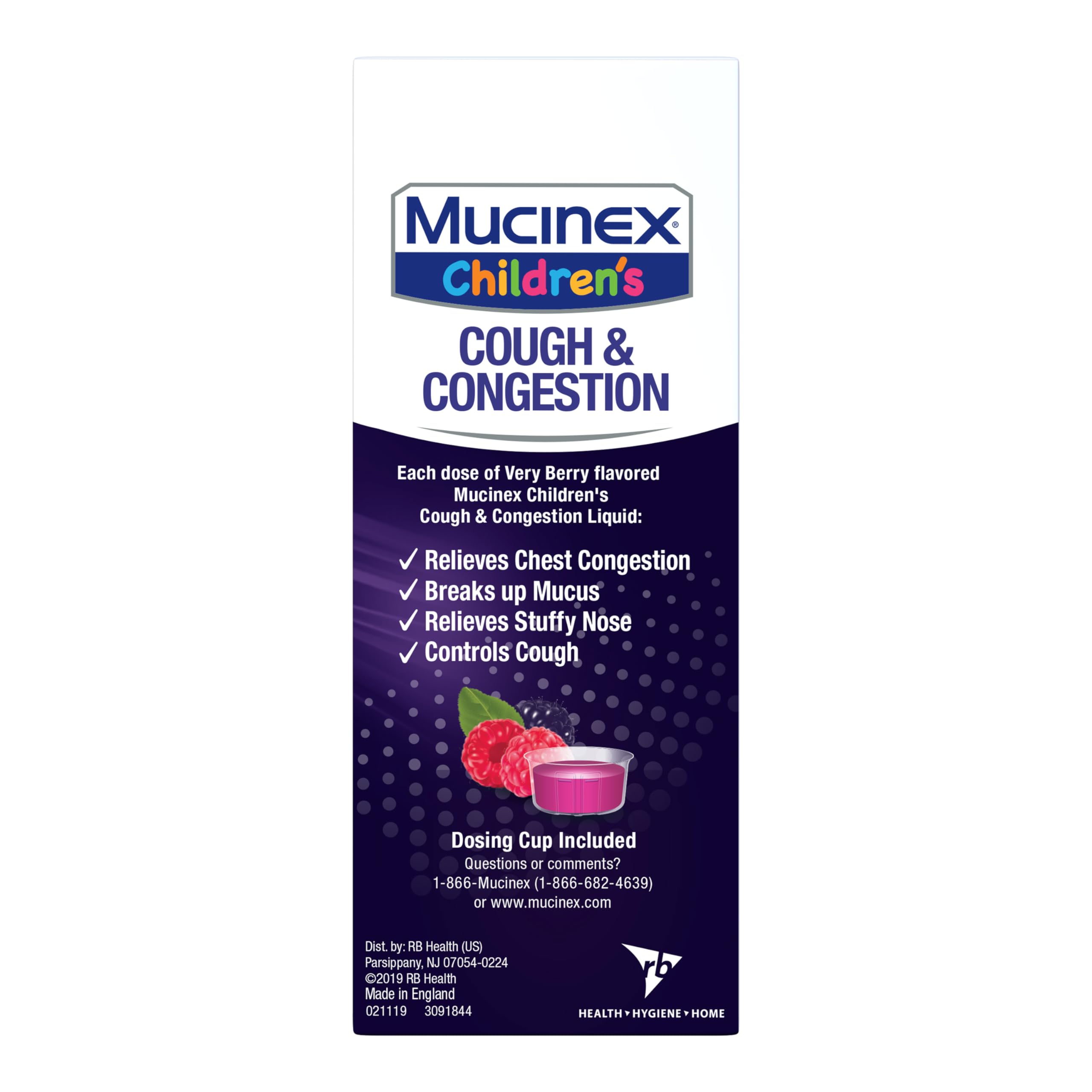 Mucinex Children’s Cough & Congestion, Multi-Symptom Relief, Cough Suppressant, Expectorant, Nasal Decongestant, Very Berry Flavor, 6.8 FL OZ - Image 9