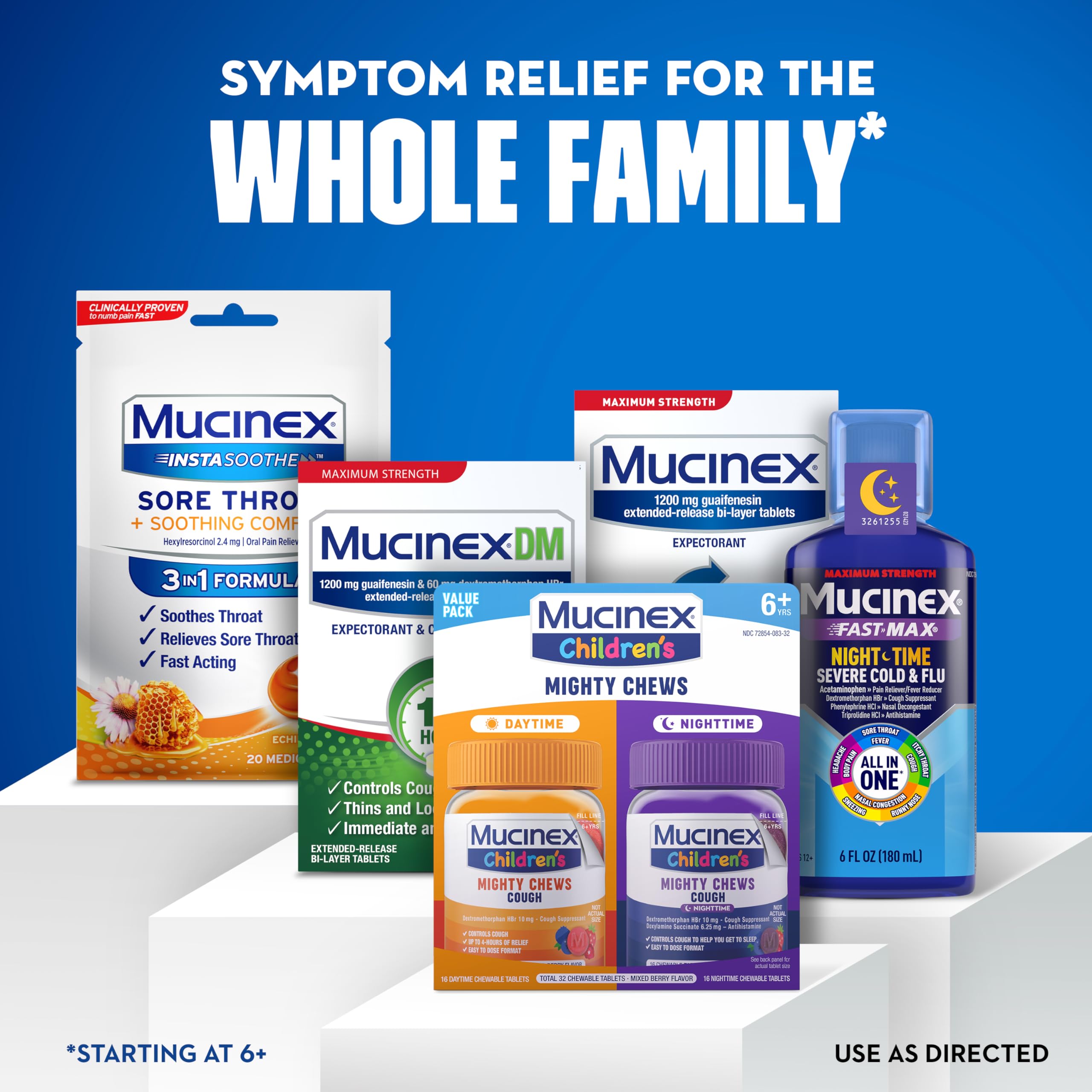 Mucinex Children's Mighty Chews Kids Cough Medicine Daytime And Nighttime Value Pack, Easy to Dose Cough Suppressant For Kids with Dextromethorphan, Mixed Berry Flavor, 32 Medicated Chewable Tablets - Image 6