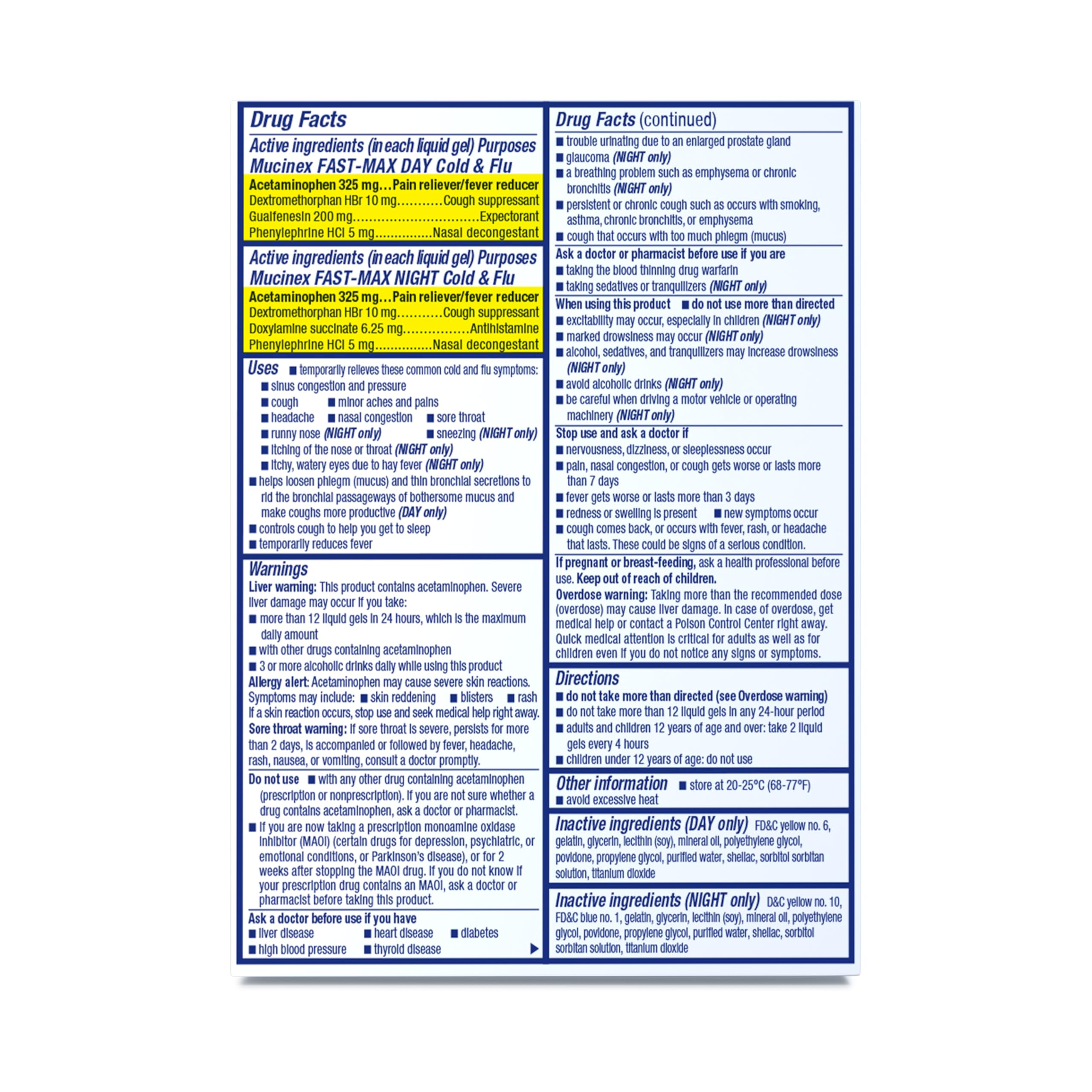 Mucinex Fast-Max Max Strength, Day Cold & Flu & Night Cold & Flu Liquid Gels (Pack of 3), 72 Count (Packaging May Vary) - Image 8