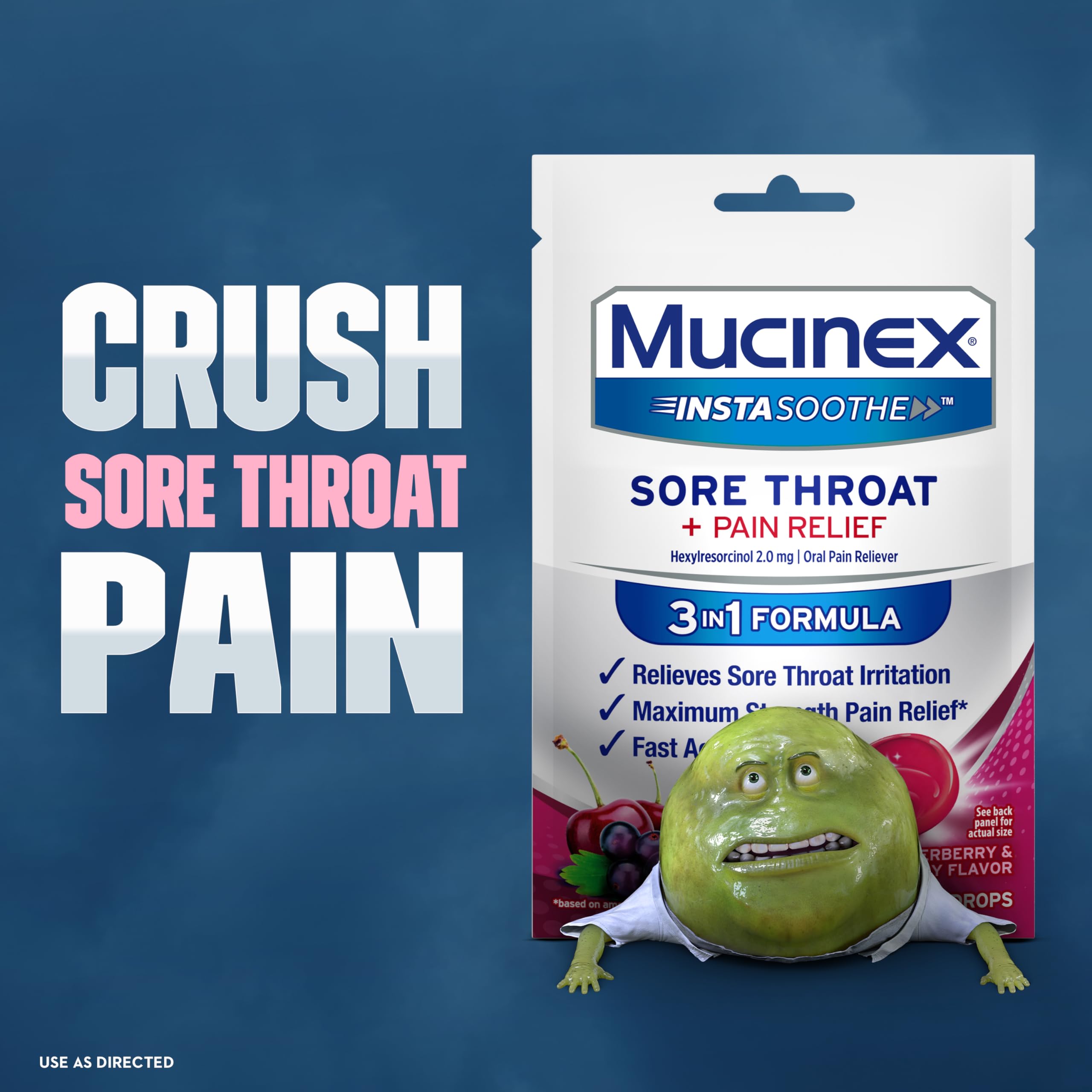 Mucinex Instasoothe Sore Throat Relief, Sore Throat Lozenges, Sore Throat Medicine with Hexylresorcinol, Cough Drops Alternative, 40 Elderberry & Wild Cherry Medicated Numbing Throat Drops - Image 7