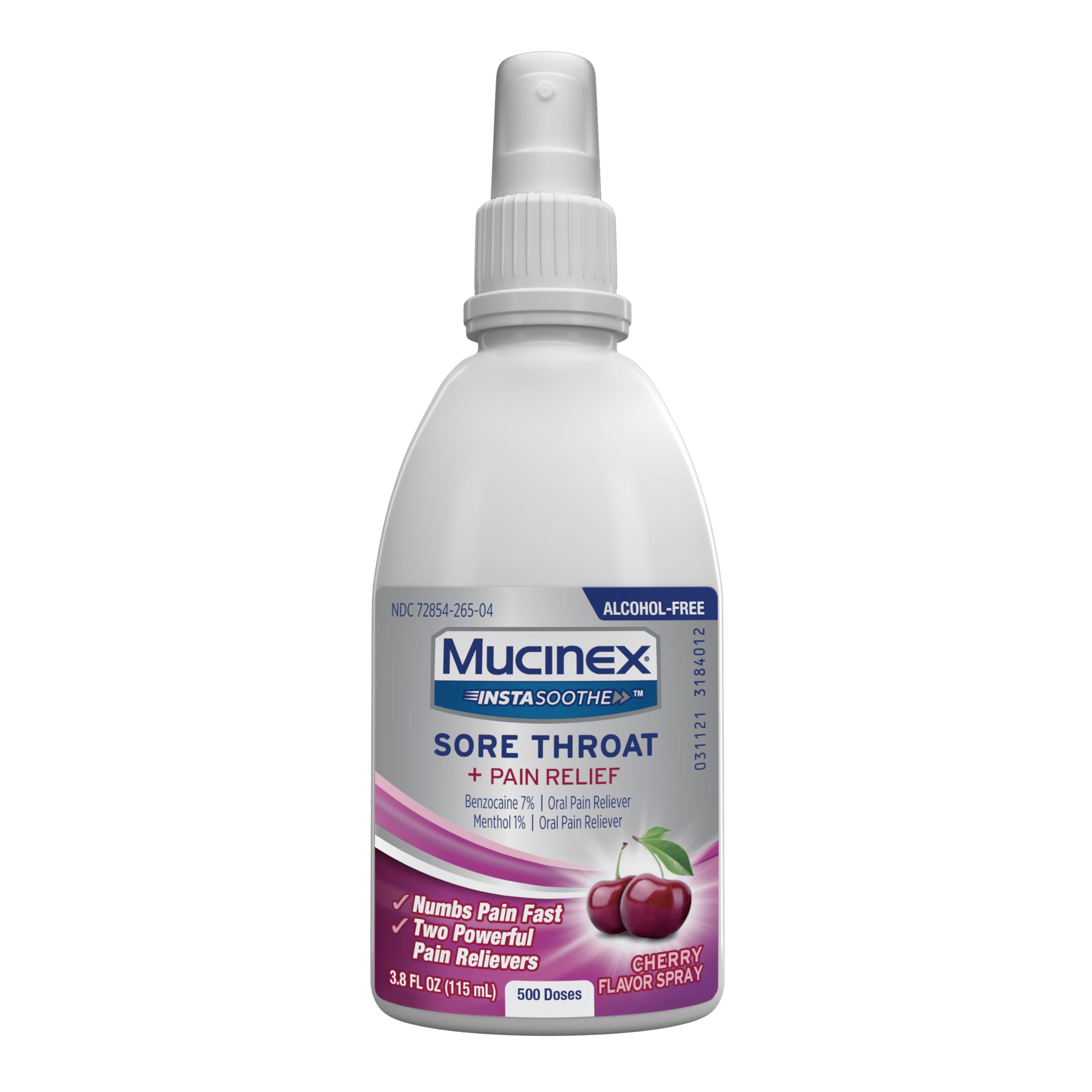 Mucinex Instasoothe Sore Throat Spray for Oral Pain Relief, Throat Numbing Spray with Benzocaine & Menthol Starts to Work on Contact, Cherry Flavor, 3.8 Fl Oz - Image 12