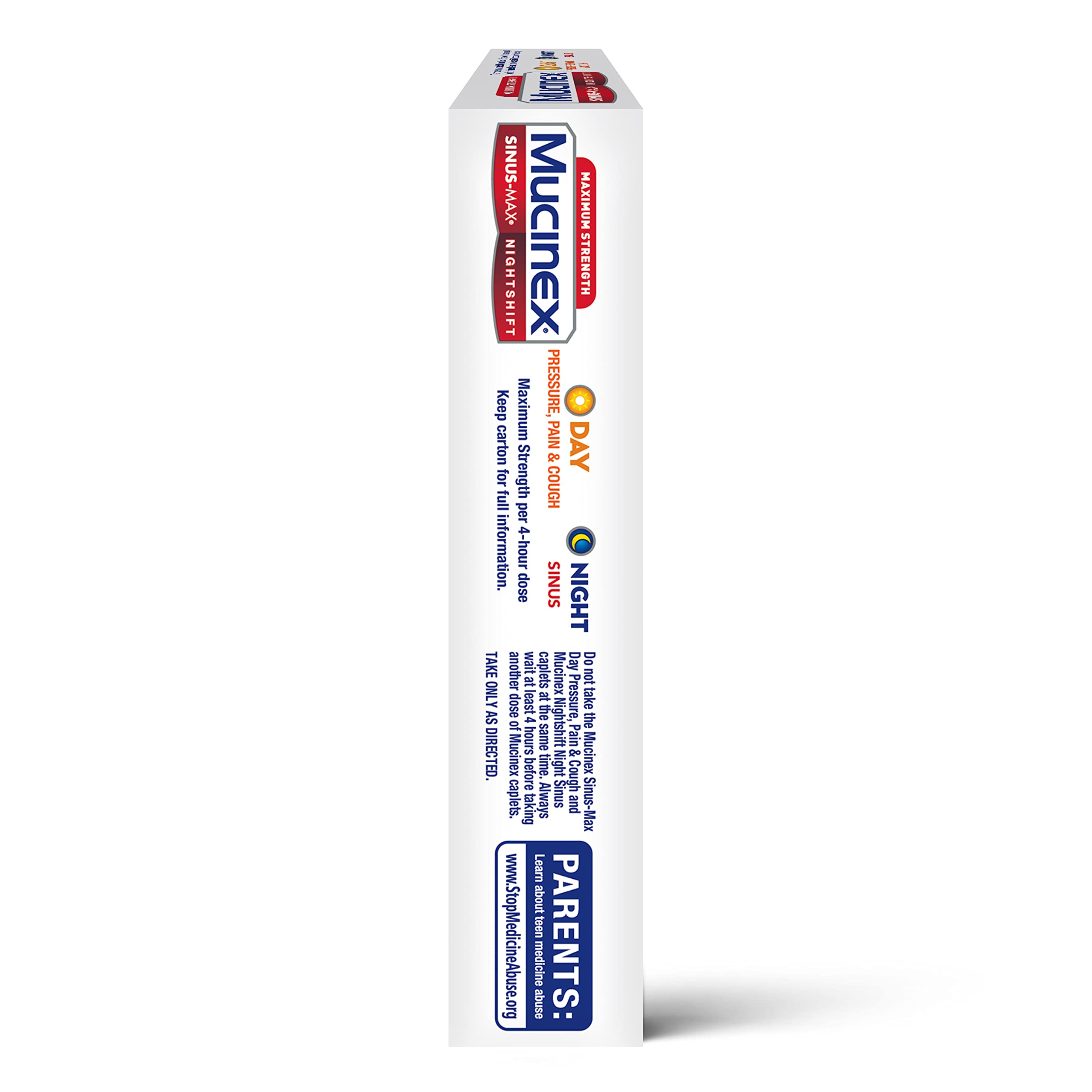 Mucinex Maximum Strength Sinus-Max (Day) Pressure, Pain & Cough & Nightshift (Night) Sinus Caplets, Fast Release, Powerful Multi-Symptom Relief, 20 caplets (12 Day time + 8 Night time) - Image 21