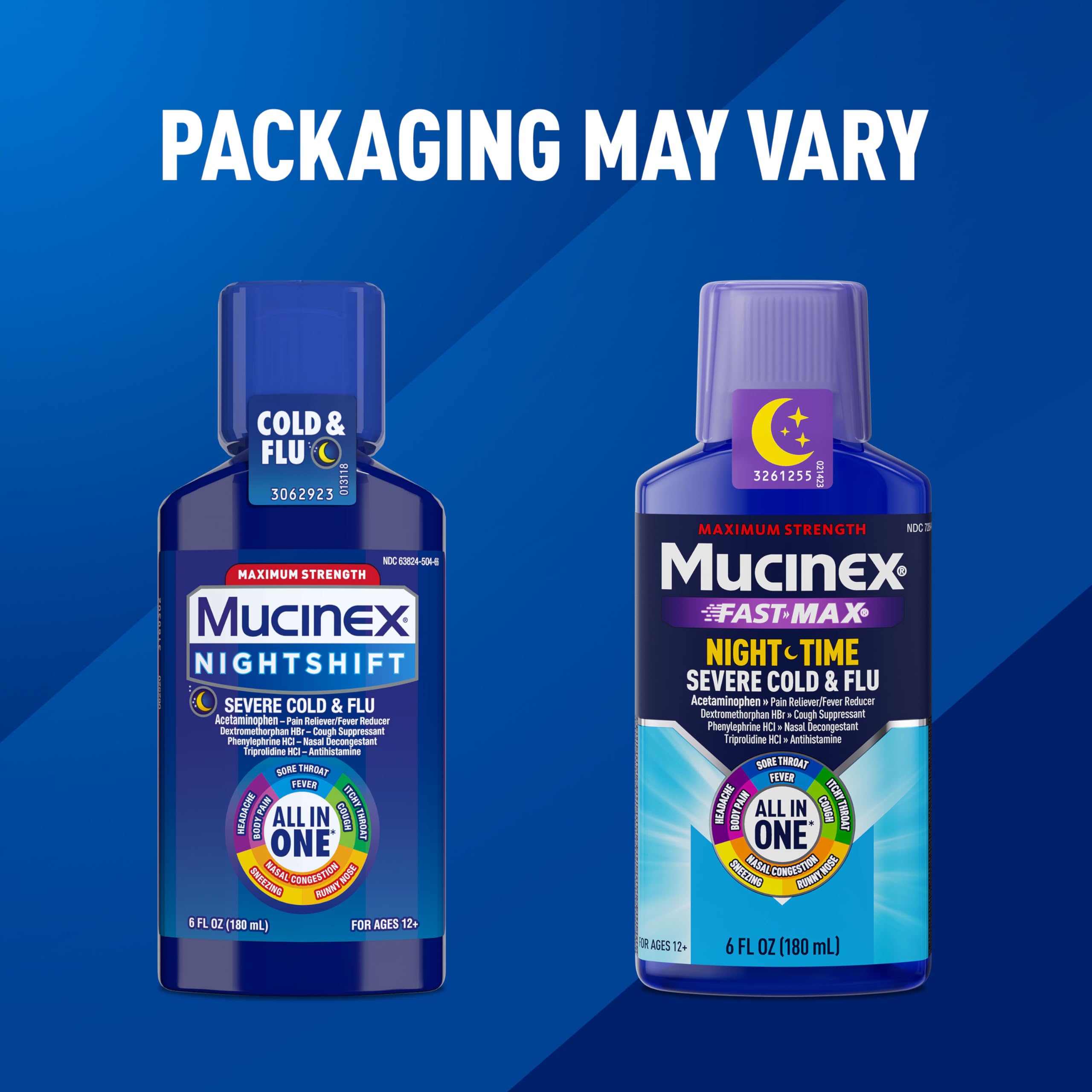 Mucinex Nightshift Maximum Strength Severe Cold & Flu, Nighttime Multi-Symptom Relief, Pain Reliever, Fever Reducer, Cough Suppressant, Nasal Decongestant, Antihistamine, 6 FL OZ - Image 8