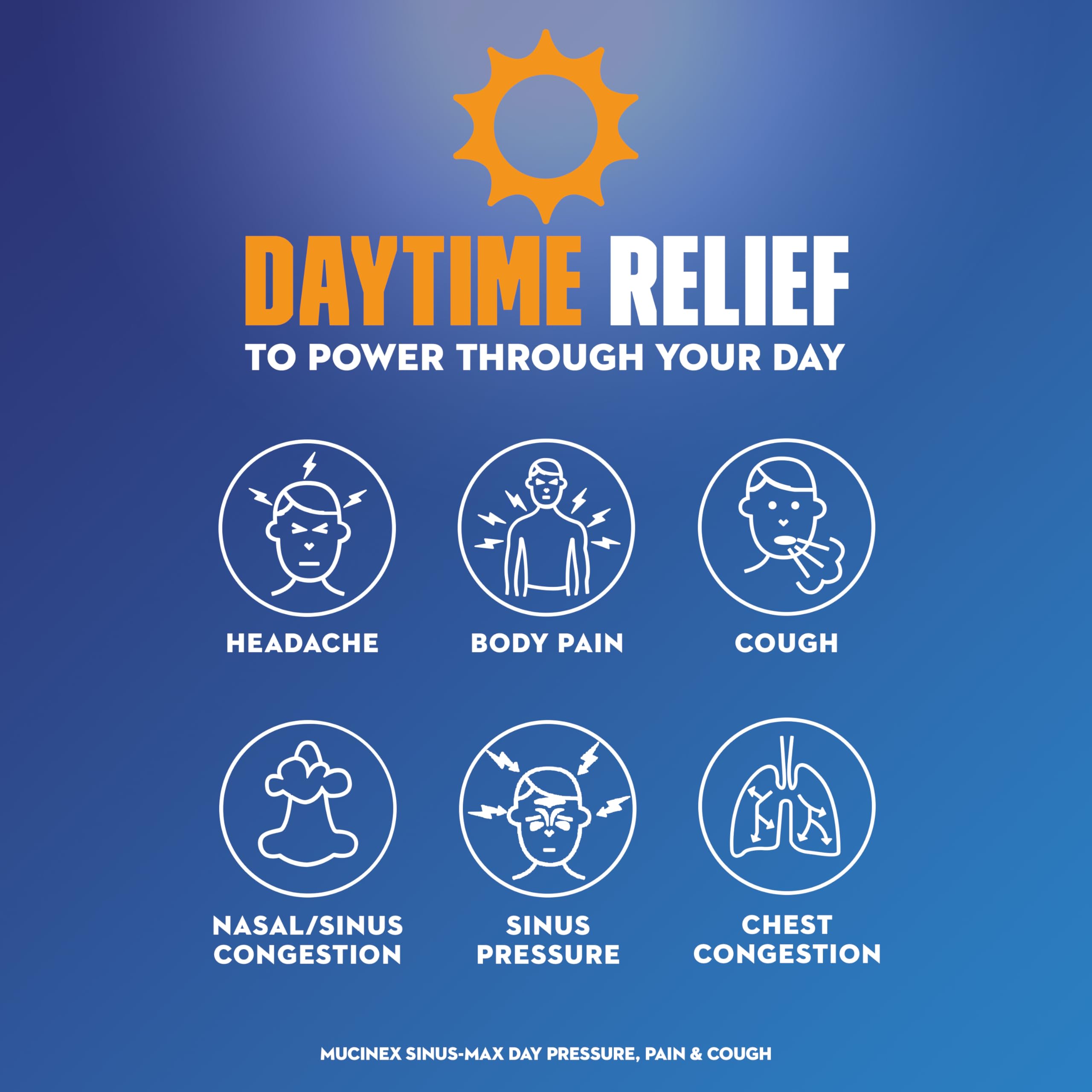 Mucinex Sinus-Max Day Pressure, Pain & Cough & Nightshift Night Sinus Medicine for Adults, Day/Night Combo Pack for Sore Throat Relief, Nasal Congestion Relief, Cough & Cold Medicines, 40 Caplets - Image 3