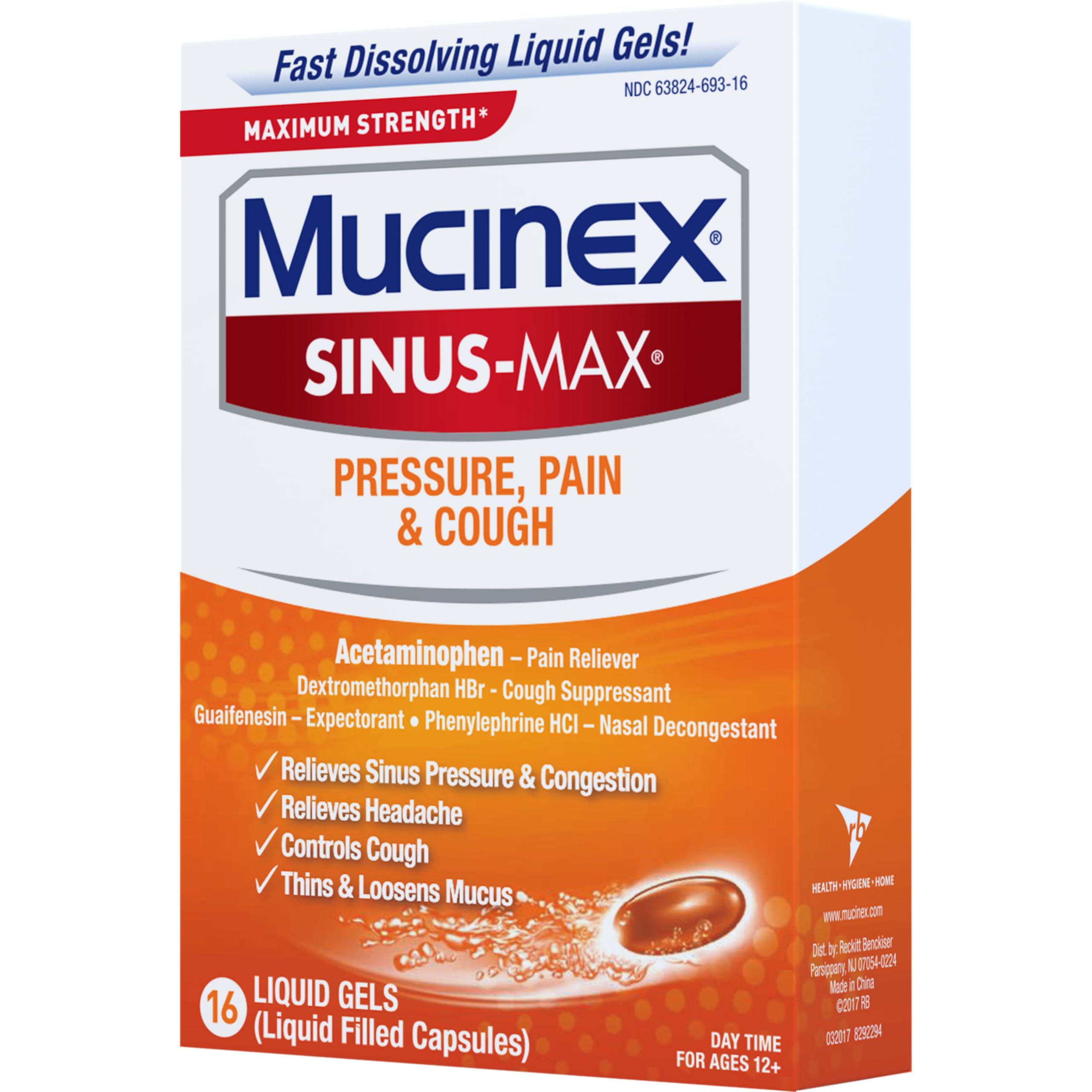 Mucinex Sinus-Max Liquid Gels for Severe Congestion Relief, 16 Count - Image 19