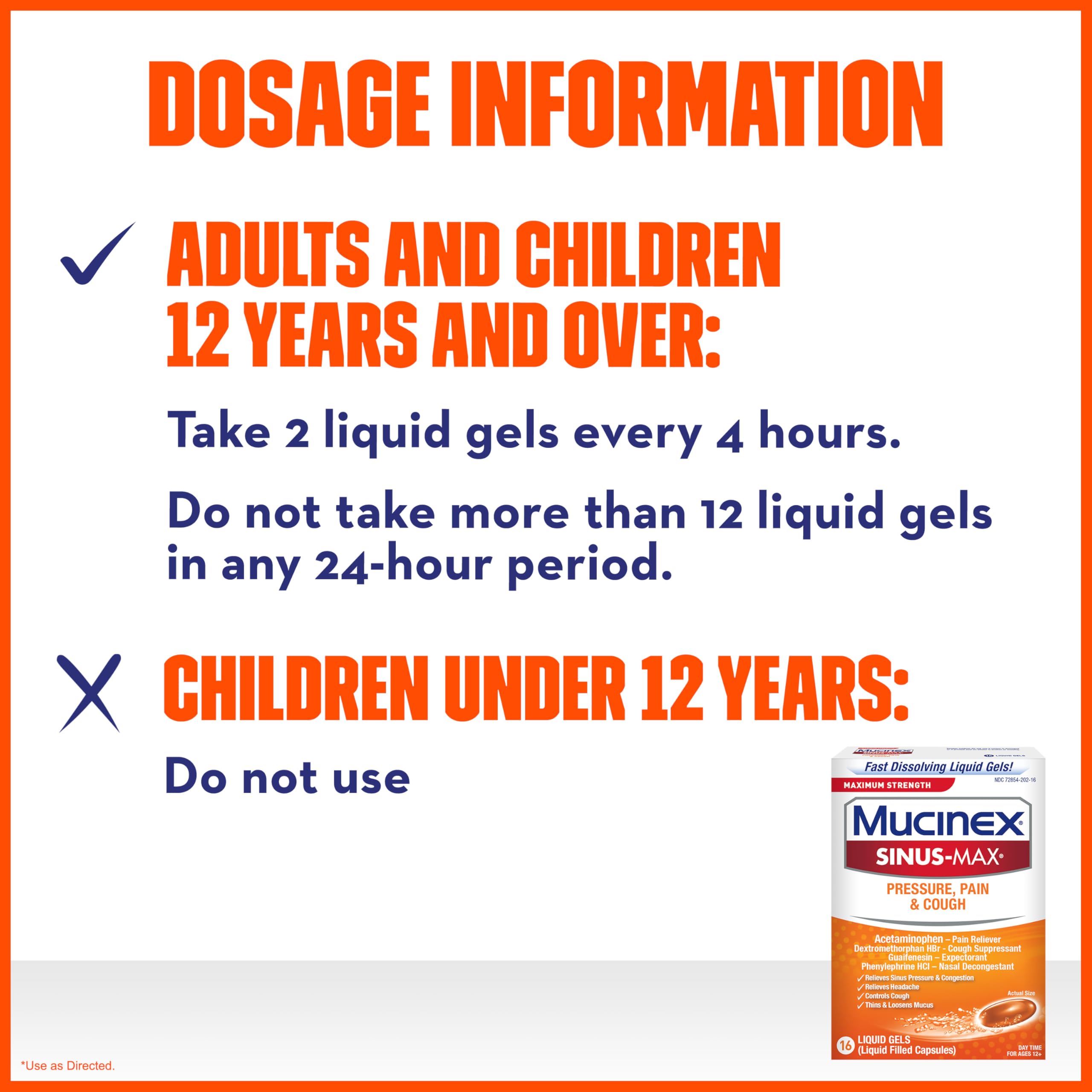 Mucinex Sinus-Max Liquid Gels for Severe Congestion Relief, 16 Count - Image 5