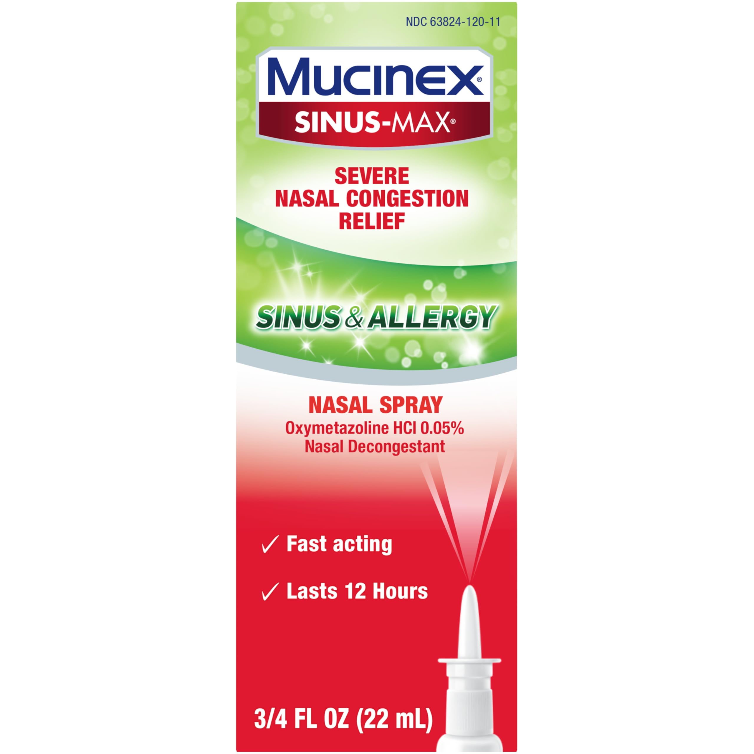 Mucinex Sinus-Max Severe Nasal Congestion Relief Sinus & Allergy Nasal Spray, 0.75 Fluid Ounce - Image 15