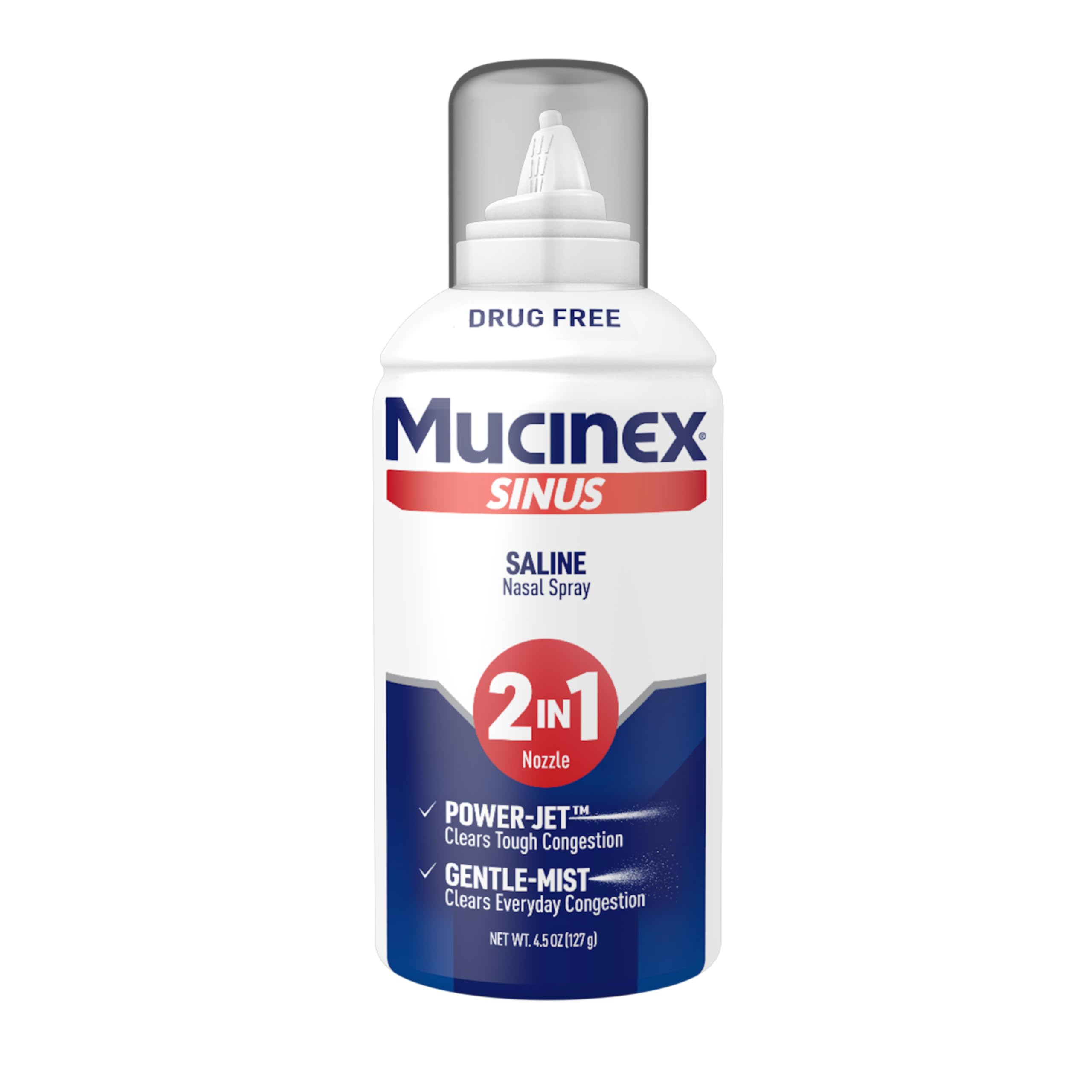 Mucinex Sinus Saline Nasal Spray & Sinus Rinse, Drug-Free, Additive Free, Non-Drowsy Nasal Irrigation with 2-in-1 Jet + Mist Spray Nozzle for Cold & Allergy Season, 4.5oz - Image 12