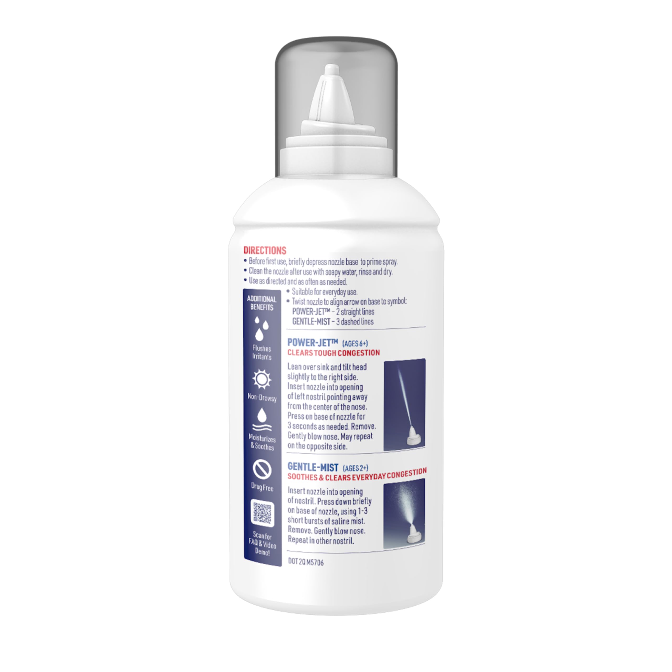 Mucinex Sinus Saline Nasal Spray & Sinus Rinse, Drug-Free, Additive Free, Non-Drowsy Nasal Irrigation with 2-in-1 Jet + Mist Spray Nozzle for Cold & Allergy Season, 4.5oz - Image 13